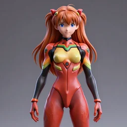 Asuka neon genesis evangelion render, blender, trending on art station, zbrush, 3D art, high quality, pixar art 3D