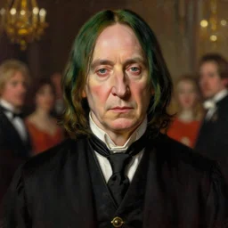 a close - up portrait of professor snape, attending the yule ball. beautiful painting by jim kay. color harmony, 8 k detail, gallery quality, hd wallpaper, premium prints available, hyper - detailed, intricate design.