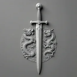 beeple, 3 d intricate engraving of a sword, ernst haeckel, octane render, maya render, chinese dragon engrave, yukii morita, ellen jewett, mayeb, rough