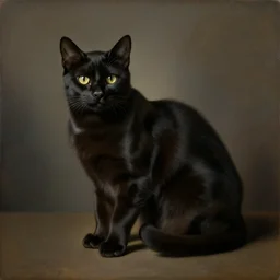 a beautiful black cat painting by Diego Rodríguez de Silva y Velázquez, 8k