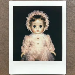 cursed vintage doll, polaroid