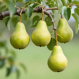 pears hanging from a tree, noose