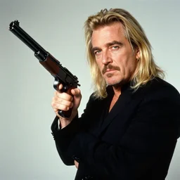 annie leibovitz style photoshoot of pablo escobar as scarface holding his tommy gun, studio lighting, soft focus, 5 0 mm