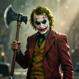 portrait of the joker as a viking viking with battle axe in skyrim valheim, splash art, movie still, cinematic lighting, ray tracing, octane render, long lens, shallow depth of field, bokeh, anamorphic lens flare, 8 k, hyper detailed, 3 5 mm film grain