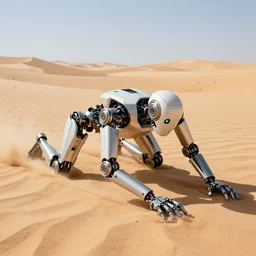 a robotic endoskeleton crawling through an endless desert, greg rutkowski, hyperdetailed, hyperrealistic, 4 k, deviantart, artstation, professional photography, concept art, art by notchalla