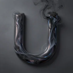 dark thick iridescent magnetic smoke over a u shaped magnetized field