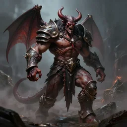 demonic berserker in hellish armor, muscular body, demon, balrog, beksinski