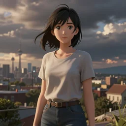 3d anime render photo of my girlfriend who lives in Canada. You've never met her. She's from Toronto.