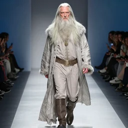 gandalf as runway model on the catwalk, Fullbody