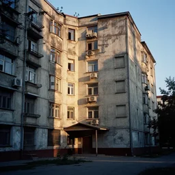 old soviet plattenbau cinematic light by gregory crewdson, istvan sandorfi