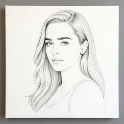an amaze - art painting of emilia clarke using single line in style of geoff slater, amaze art, smiling face