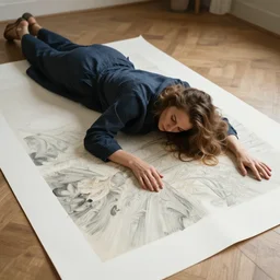 woman laying artwork by cuno amiet