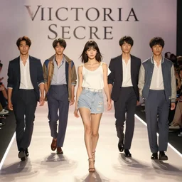 victoria secret runway show. by cory loftis & akihiko yoshida & james gilleard & atey ghailan & makoto shinkai & goro fujita & studio ghibli, rim light, exquisite lighting, clear focus, very coherent, plain background, soft painting, photorealistic, unreal engine 5, 8 k