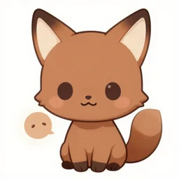 detailed render of chibi style brown nekomimi, fox ears, cute character design, pixiv context winner, clear clean design, minimalist