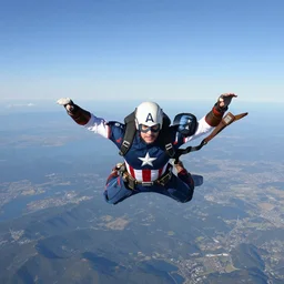 captain america skydiving
