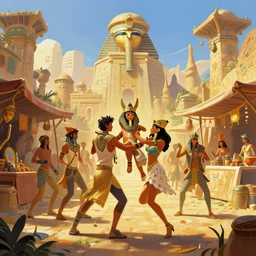 vector wonderland bazaar zouk old egypt epic fantasy painting photoshop that looks like it is from borderlands and by feng zhu and loish and laurie greasley, victo ngai, andreas rocha, john harris
