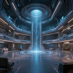 large hall in cyber space