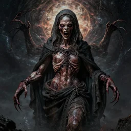 the transcendent being embodying hate, photorealistic, detailed photography, divinity, awful, cosmic horror, religious art, blasphemous