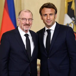 Emmanuel macron posing with Walter white, 50mm F1/4