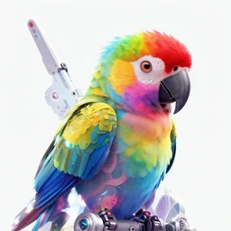 portrait of cute cyber - anime rainbow - parrot - mecha, intricate abstract. intricate artwork, by tooth wu, wlop, beeple, dan mumford. concept art, octane render, trending on artstation, greg rutkowski very coherent symmetrical artwork. cinematic, key art, hyper realism, high detail, octane render, 8 k, iridescent accents