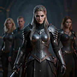 portrait of a sinister looking valkyrie, dynamic lighting, ray tracing, by tom bagshaw, donata giancola, mary jane ansell, realism, octane render, dof, hyperdetailed,
