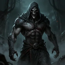 Grim Reaper, creepy, muscled, horror, artstation