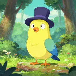 bird in the magic school bus in anime art style