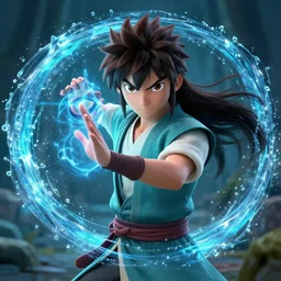 the last air bender portrait while casting water spell