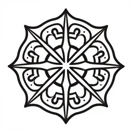 a delicated line Decorative Ornament, Inca style, Vector Lineal, symetrical, Black and white, ink pen, sutil and clean
