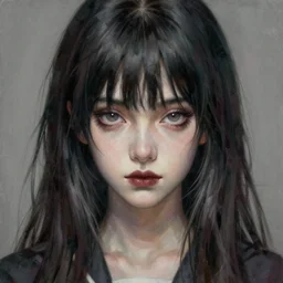 a masterpiece portrait painting of homura akemi, ultra realistic, concept art, intricate details, eerie, highly detailed, photorealistic, art by artgerm and greg rutkowski and alphonse mucha