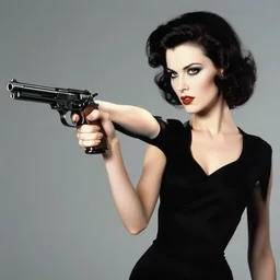 noir femme fatale with a gun, rudolph belarski, robert mcginnis, german expressionism, blue red highlighter risograph, 8 k highly detailed