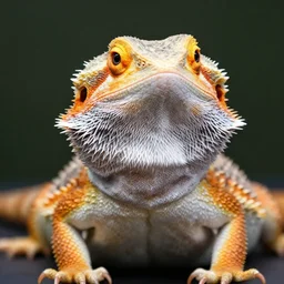 dslr portrait still of a bearded dragon!!! with a large white beard a large white human beard of hair on his chin!!!, 8 k 8 5 mm f 1. 4