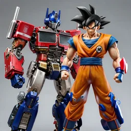 Goku fused with optimus prime, Realistic photo, well detailed