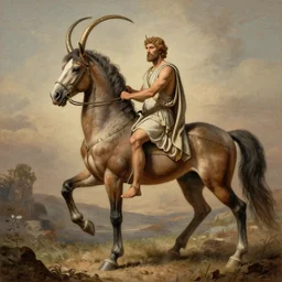 “men of nature” Greek mythology centaur, half human half horse, Sagittarius, 4k detailed hyperrealistic digital photo by Justin Gerard, Beeple, Gustave Dore, Artstation, CGsociety