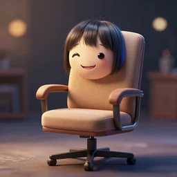 a portrait of a anthropomorphic chair grinning by hironaka harumi 4 k ray traced hyper - realistic bokeh intense lighting