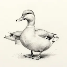 realism tattoo design sketch of a duck, in the style of Da Ink