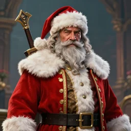 danny trejo as santa claus, super - resolution, fantasy rpg portrait, unreal engine 5, pathfinder, by beeple