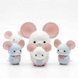 product photograph of small miney mouse figurine by isabel han : 6 girly, delicate, soft, cute, collectible, toys figures, kawaii, toys, pastel colors, white background : 3