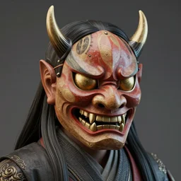 Shinigami death spirit wearing an oni mask 8k octane rendered, photo realistic, highly detailed, intricate