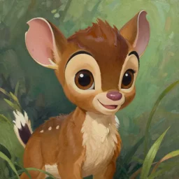 an ultrarealistic painting of bambi in the style of noriyoshi ohrai, trending on artstation, highly detailed, digital art