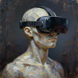 human sculpture with VR Headset for Alien Convenant Movie, concept art oil painting by Jama Jurabaev, extremely detailed, brush hard, artstation