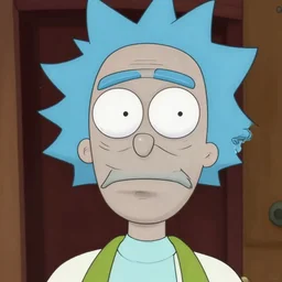 close - up portrait of drunk rick sanchez in real life staring at you, very very very detailed, highly detailed, realistic, real picture,
