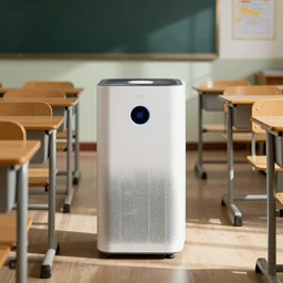 air purifier in a school classroom
