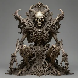 detailed front view of a dead rotten daemon growing ornate baroque, ornamentation, elegant, beautifully soft lit, by wayne barlowe, peter mohrbacher, kelly mckernan