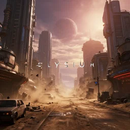 a film still from elysium by ian mcque, a dusty street of an industrial planet, city, vibrant, 5 0 mm lens, video game environment design, behance hd, studio, evening, dramatic lighting, cinematic, global illumination, trending on artstation, bloom