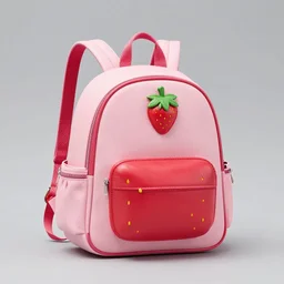 backpack in strawberry shape, product design