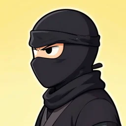 ninja in cartoon style, profile picture