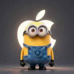 apple company logo with minion theming and colours