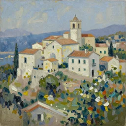 ,Atrani Italy,thick heavy impasto,expressive impressionist style,painted with a palette knife