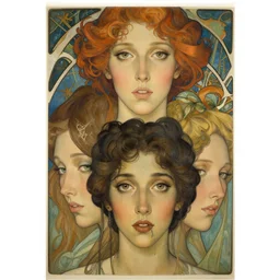 an art nouveau, ( streamline moderne ), multi - racial portrait in the style of anna dittmann and charlie bowater and loish. very large, clear, expressive, and intelligent eyes. symmetrical, centered, ultrasharp focus, dramatic lighting, photorealistic digital matte painting, intricate ultra detailed background.